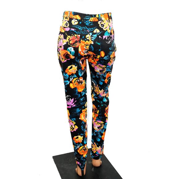 MINKPINK Bold floral High waist skinny PANTS Medium - Picture 4 of 4